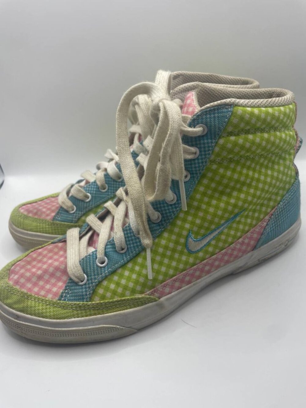 GUC NIKE Sweet Classic High Y2K Gingham Plaid Sneakers - Dopamine Dressing Vibes
